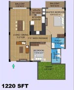 2bhk 1220sft