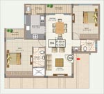 2 bhk 1040sft