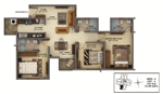 3 BED - 1330 Sft